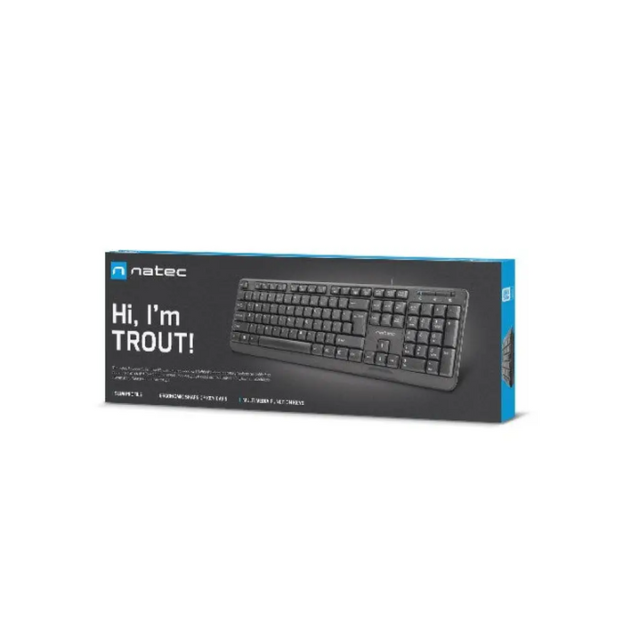 NATEC КЛАВИАТУРА TROUT SLIM USB US LAYOUT ЧЕРНА