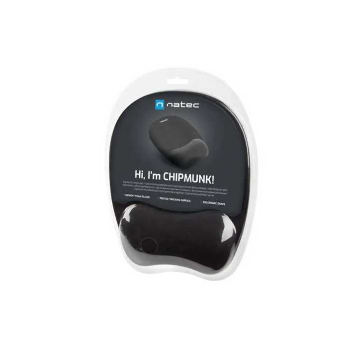 Natec Подложка за мишка с дунапренов пълнеж CHIPMUNK черен