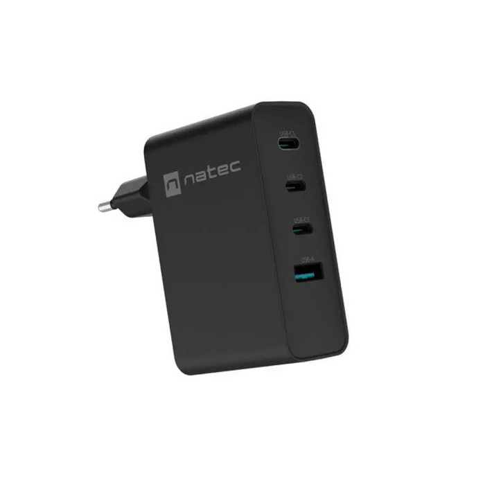 Natec USB Charger Ribera 3X USB-C + 1x USB-A 100W Черен