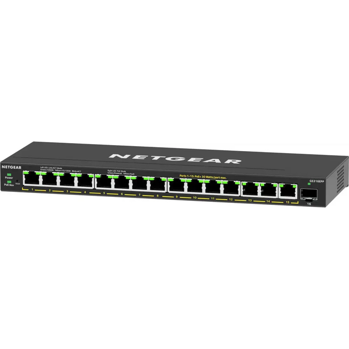 NETGEAR 16PT GE Plus Switch W/ HI-PWR POE+