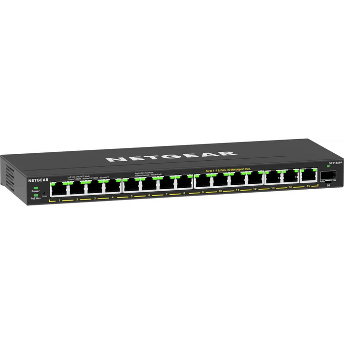 NETGEAR 16PT GE Plus Switch W/ HI-PWR POE+