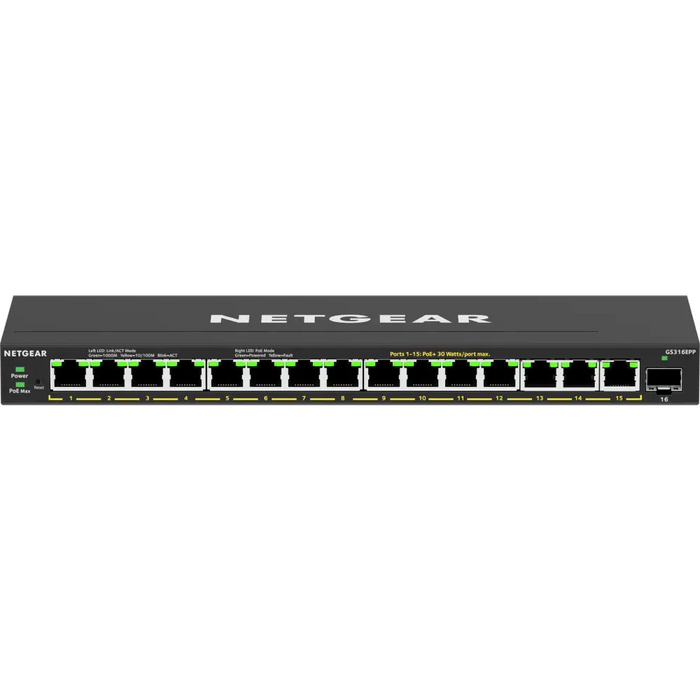 NETGEAR 16PT GE Plus Switch W/ HI-PWR POE+
