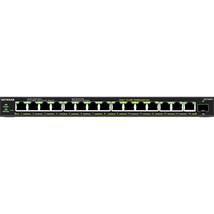 NETGEAR 16PT GE Plus Switch W/ HI-PWR POE+