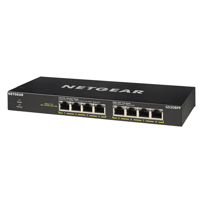 NETGEAR GS308PP-100EUS 8-портов PoE/PoE + Gigabit настолен