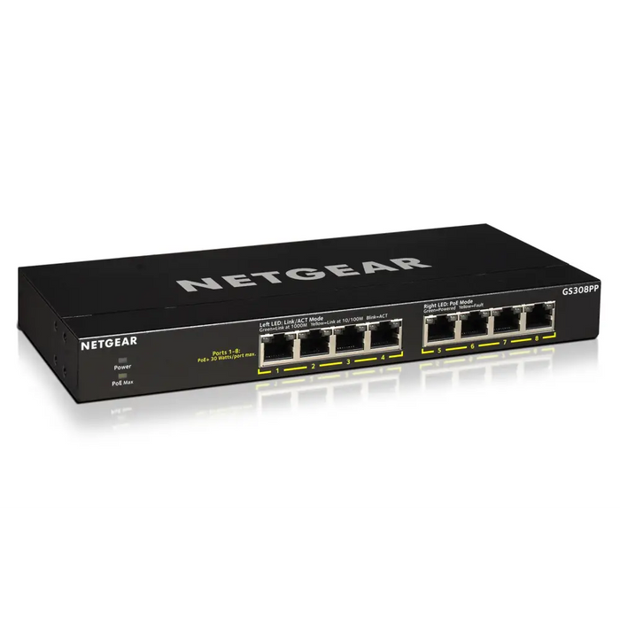 NETGEAR GS308PP-100EUS 8-портов PoE/PoE + Gigabit настолен