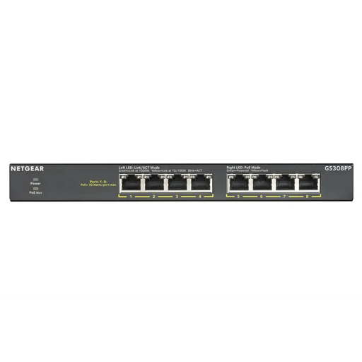 NETGEAR GS308PP-100EUS 8-портов PoE/PoE + Gigabit настолен