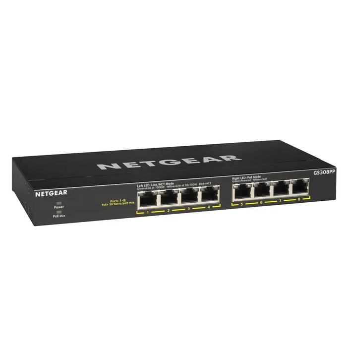 NETGEAR GS308PP-100EUS 8-портов PoE/PoE + Gigabit настолен