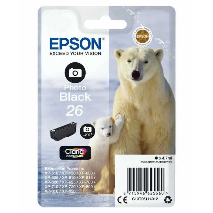 Оригиална касета за мастило Epson 26 Черен
