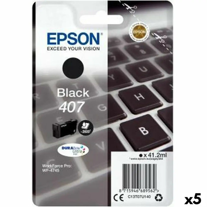 Оригиална касета за мастило Epson Nº 407 Черен (5 броя)