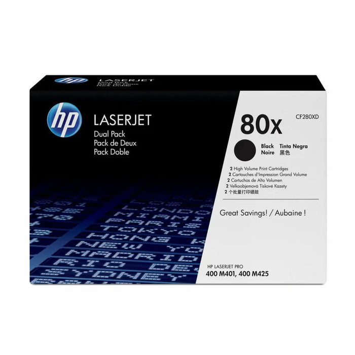 Оригиална касета за мастило HP 80X Черен (2 броя)