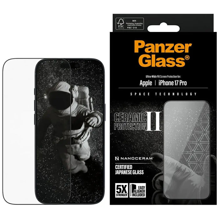 PanzerGlass Ceramic II Ultra-Wide Fit EasyAligner за iPhone