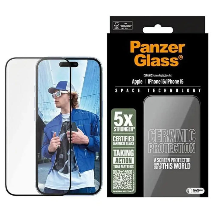 PanzerGlass керамичен протектор за екран iPhone 16 6.1’’