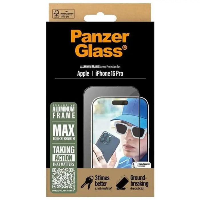 PanzerGlass Screen Protector Алуминиева рамка iPhone 16 Pro