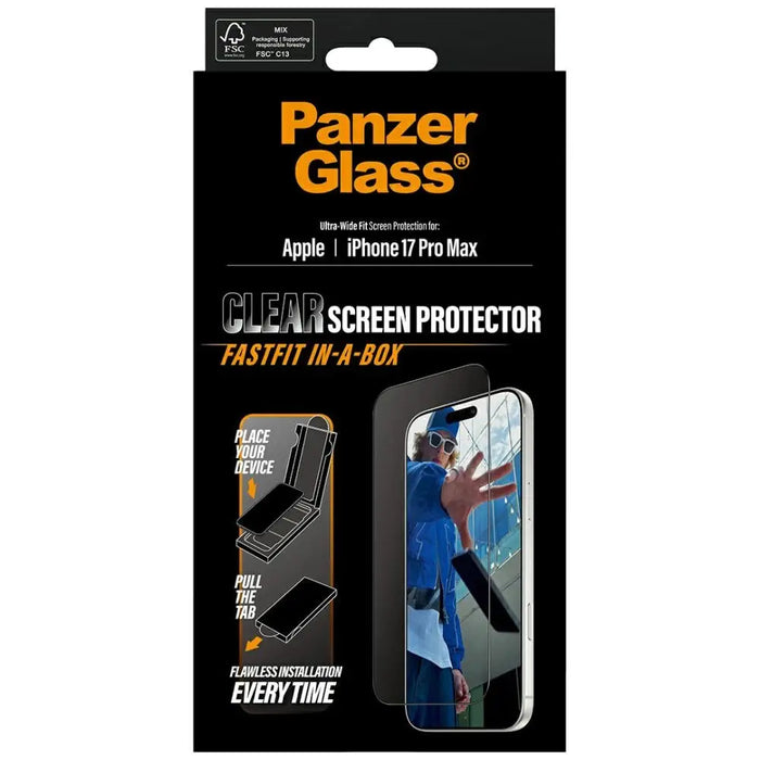 PanzerGlass Ultra-Wide Fit Fastfit Tempered Glass за iPhone