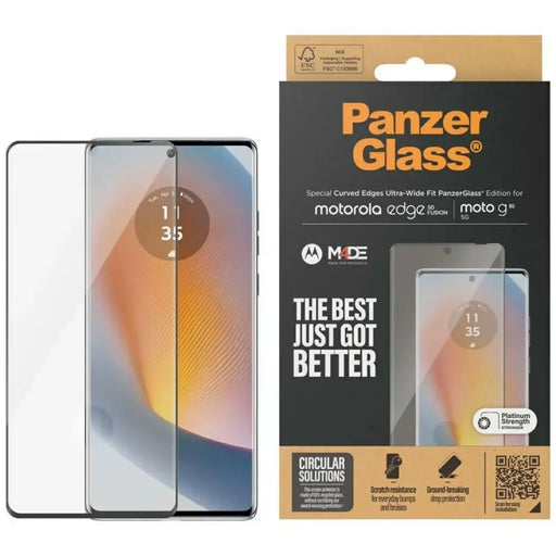 PanzerGlass Ultra Wide Fit Tempered Glass за Motorola Edge