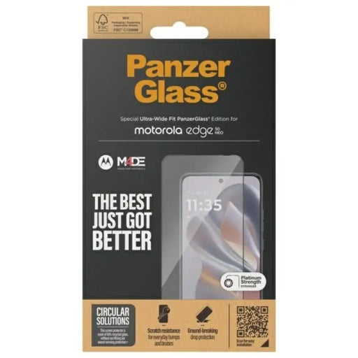 PanzerGlass Ultra-Wide Fit Tempered Glass за Motorola Edge