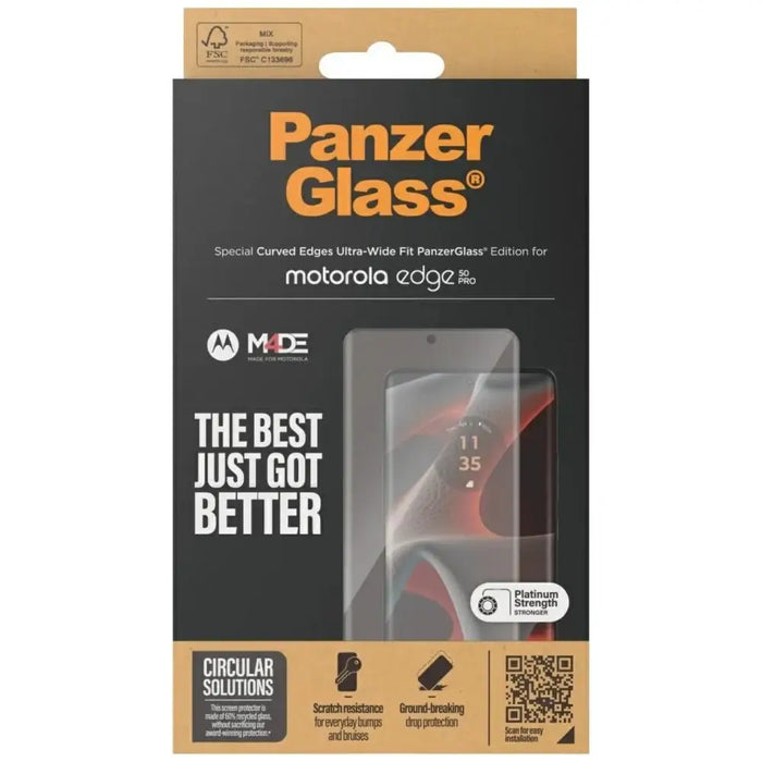PanzerGlass Ultra-Wide Fit Tempered Glass за Motorola Edge