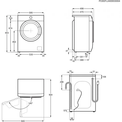 Пералня ELECTROLUX EW6SM427BE 7 кг 1200 об/мин 45 см