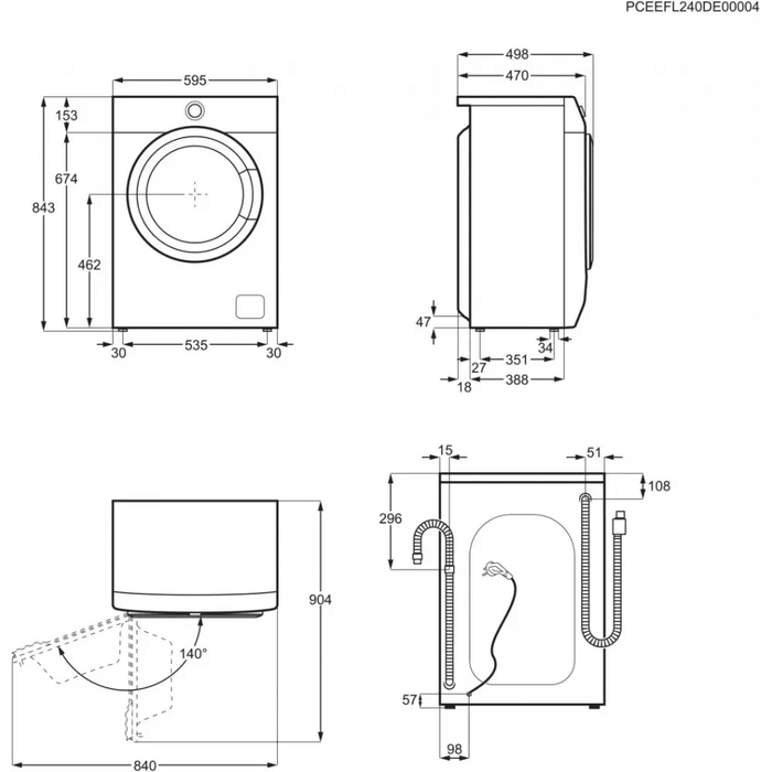 Пералня ELECTROLUX EW6SM427BE 7 кг 1200 об/мин 45 см