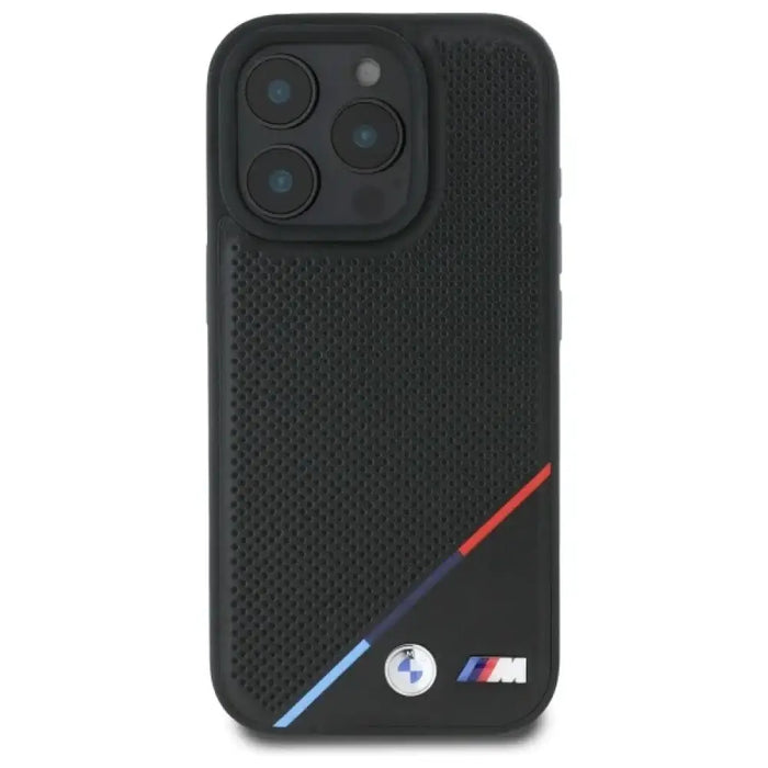 Перфориран калъф BMW M Tricolor Line MagSafe за iPhone 16