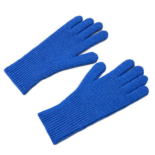 Плетени ръкавици за телефон с отвор за пръстите HQWear сини