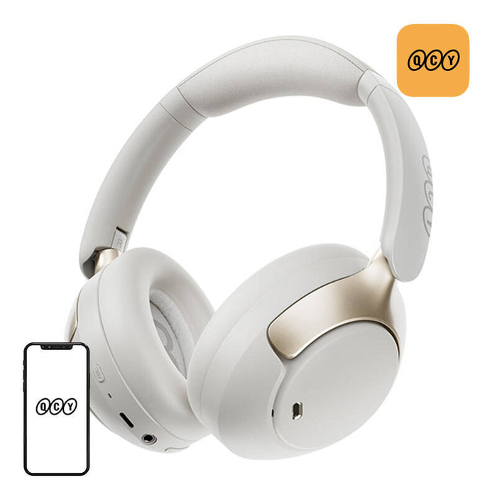 Безжични слушалки QCY H3 Pro, Bluetooth 5.4, 550mAh, бели