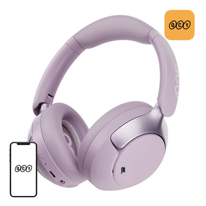 Безжични слушалки QCY H3 Pro, Bluetooth 5.4, 550mAh, лилави