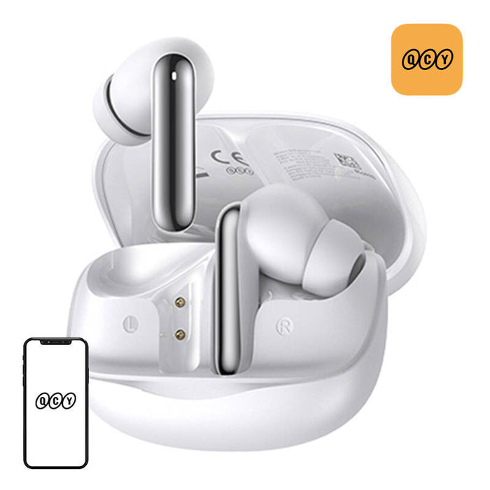 Безжични слушалки QCY MeloBuds HT12, Bluetooth 5.4, IPX4, бели