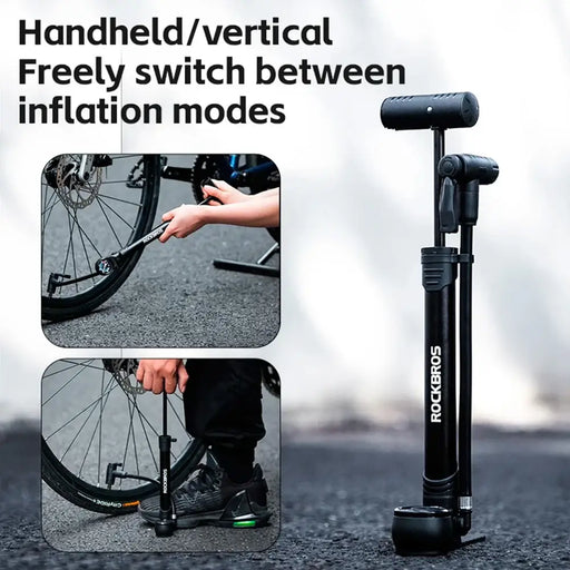 Помпа за велосипед с манометър Rockbros 42310006001 черна