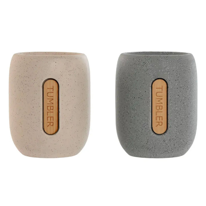 Поставка за четка за зъби Home ESPRIT Сив Сметана Dolomite