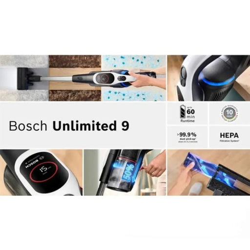 Прахосмукачка с батерия BOSCH BCS931WBA Unlimited 9 Бяло