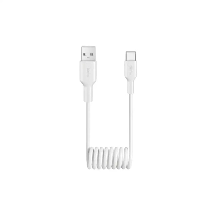 Puro 10W USB A USB C спирален кабел 1 м бял