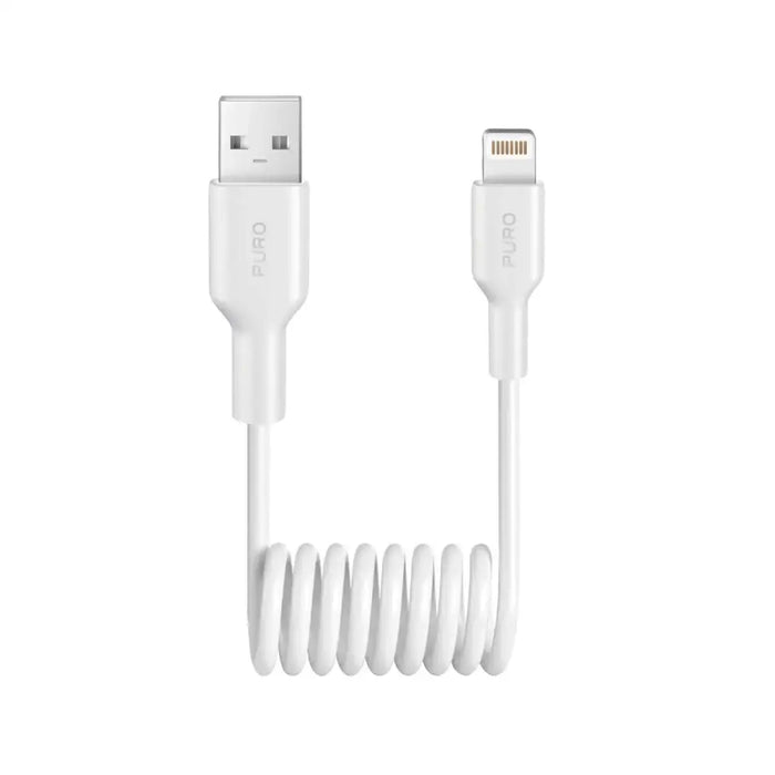 Puro 12W USB-A - Lightning Spiral Cable 1m - Бял