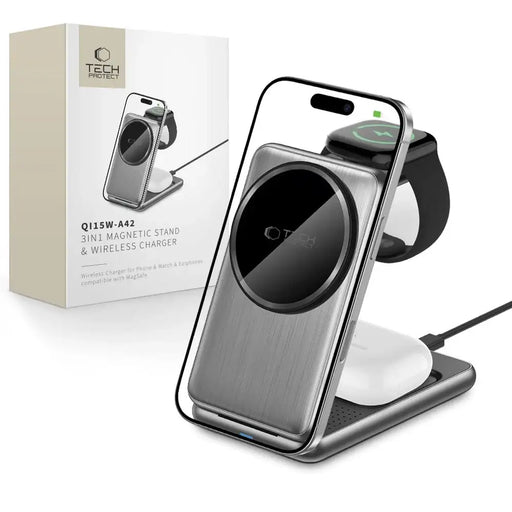 QI15W-A42 3в1 индуктивно зарядно устройство с MagSafe