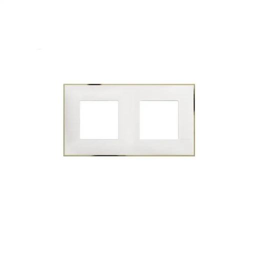 РАМКА ДВОЙНА БЯЛО СЪС ЗЛАТНО BTICINO CLASSIA