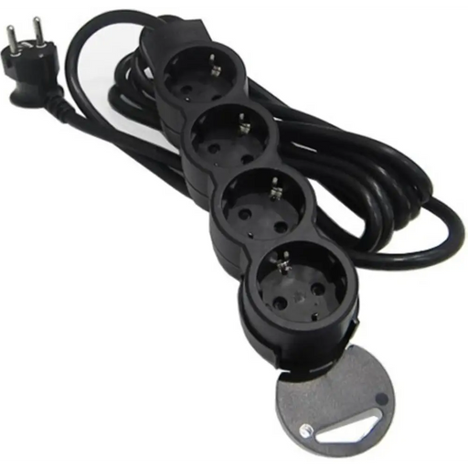 Разклонител Legrand 695025 4x2P + E с кабел 1.5м черен