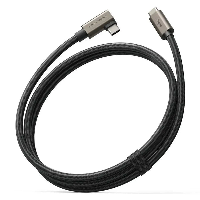 Ringke 3.2 ген. 2x2 USB-C PD 3.1 240W 1m ъглов кабел - черен