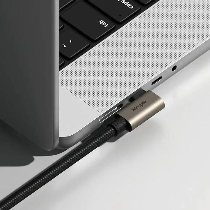 Ringke 3.2 ген. 2x2 USB-C PD 3.1 240W 1m ъглов кабел - черен