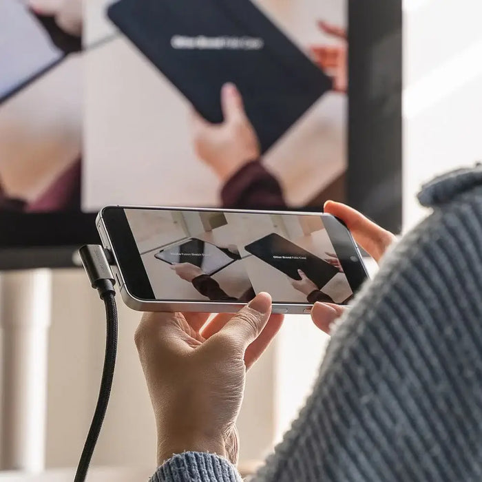 Ringke 3.2 ген. 2x2 USB-C PD 3.1 240W 1m ъглов кабел - черен