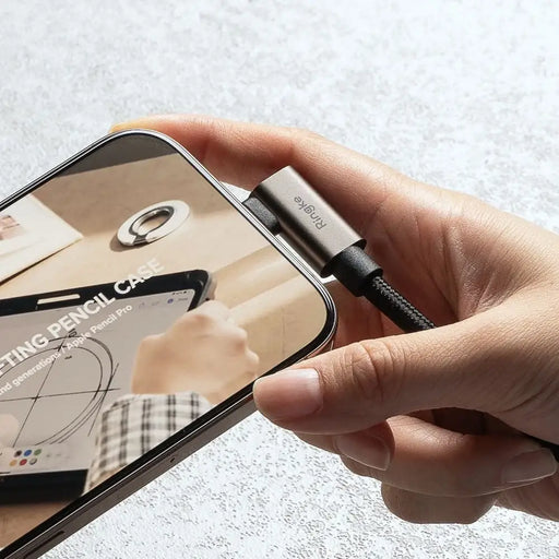 Ringke 3.2 ген. 2x2 USB-C PD 3.1 240W 1m ъглов кабел - черен