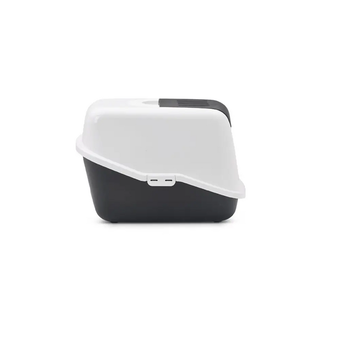 SAVIC Nestor White-Black - Покрита котешка тоалетна