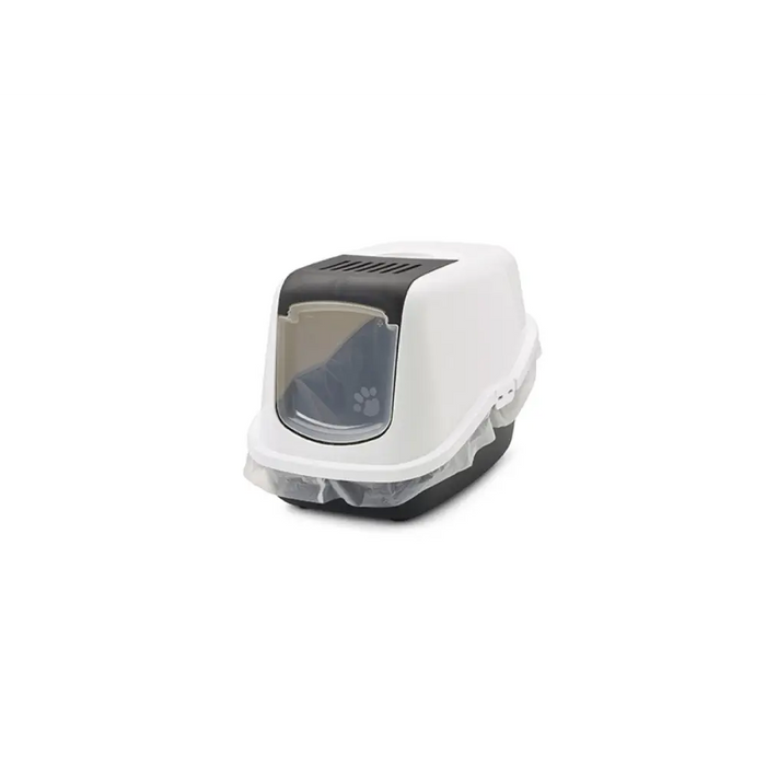 SAVIC Nestor White-Black - Покрита котешка тоалетна