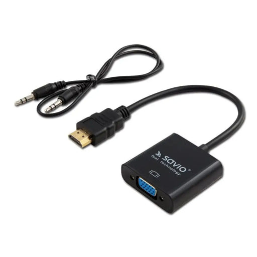 SAVIO HDMI (M) – VGA (F) адаптер с аудио CL-23/B черен