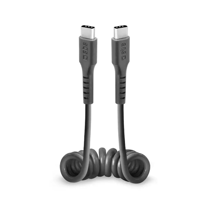 SBS TECABLETYPCCSK USB-C спирален кабел - USB-C 0.5m - черен