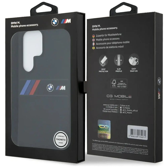 Силиконов калъф BMW Middle Tricolor Stripes MagSafe Case
