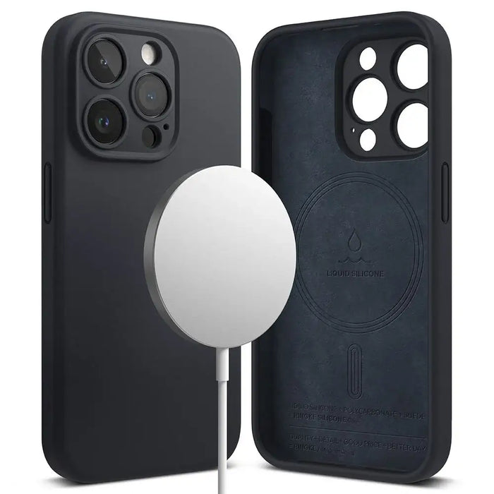 Силиконов калъф Ringke MagSafe за iPhone 15 Pro - тъмносин