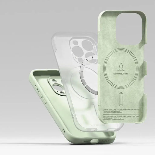 Силиконов калъф Ringke MagSafe за iPhone 16 Pro max - зелен