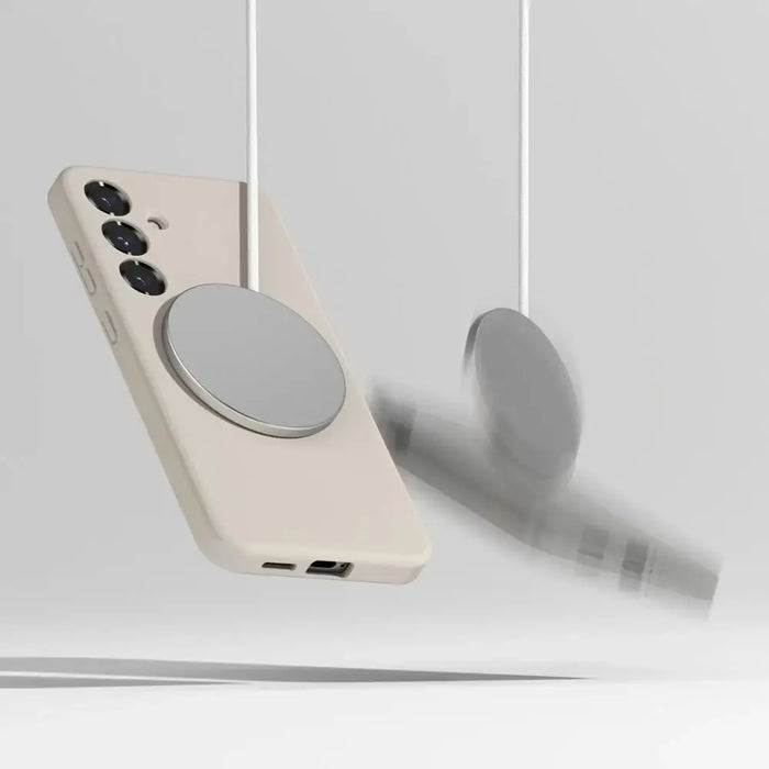 Силиконов калъф Ringke MagSafe за Samsung Galaxy S25 - бежов