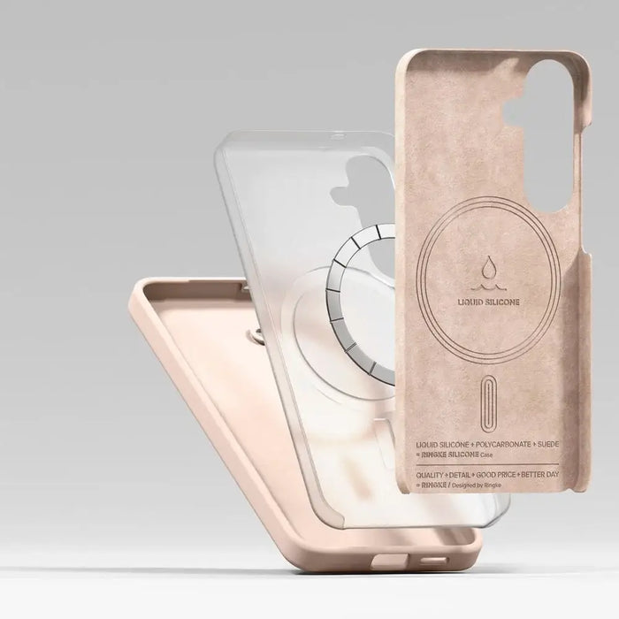 Силиконов калъф Ringke MagSafe за Samsung Galaxy S25 - розов