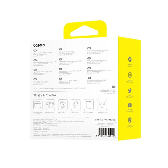 Слушалки Baseus Bowie E17 True Wireless Stereo (TWS) In-ear